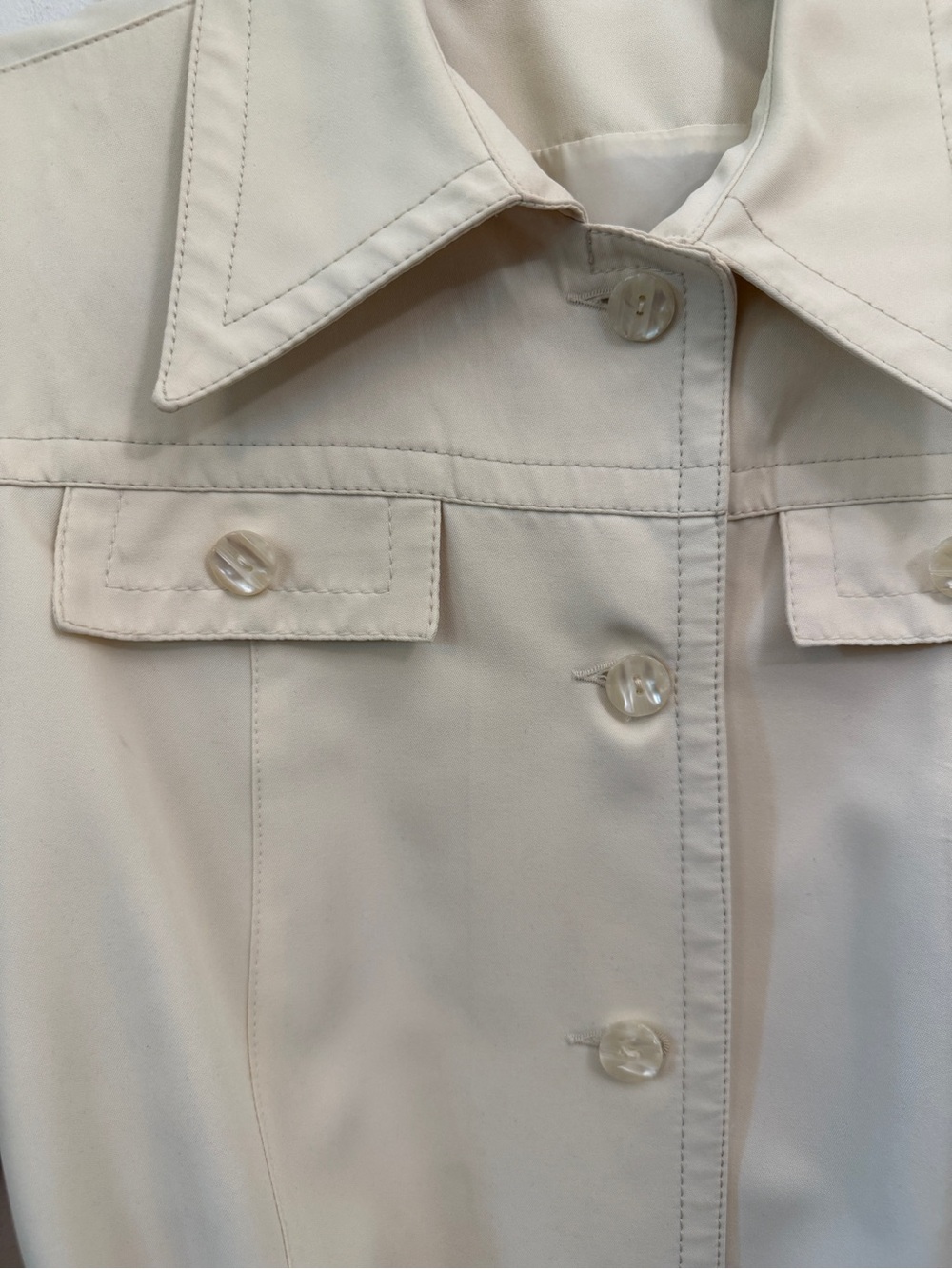 Vintage Women’s Cream Belted Trench Coat S - Picture 2 of 8